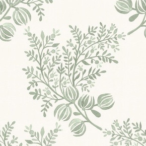 Soft Green on Cream EMMA FLORAL TOSS Fabric
bydanika_herrick
 | Spoonflower