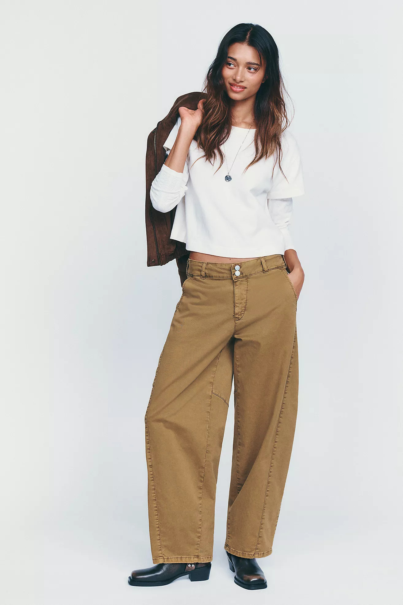 Pilcro Aero Wide-Leg Chino Pants | Anthropologie (US)