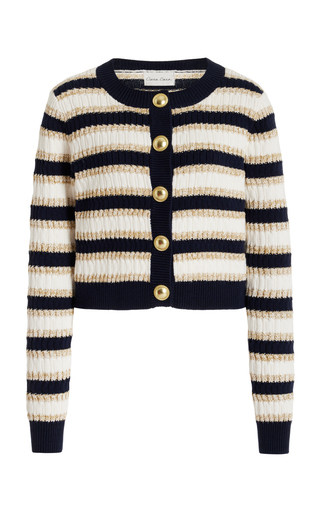 Bettina Striped Metallic-Cotton Knit Cardigan | Moda Operandi (Global)