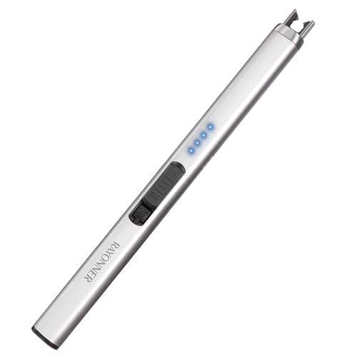 Electric Candle Lighter, Windproof Flameless USB Rechargeable Plasma Arc Lighter for Grill Firework Kitchen Camping (1 Pack - White) | Amazon (US)