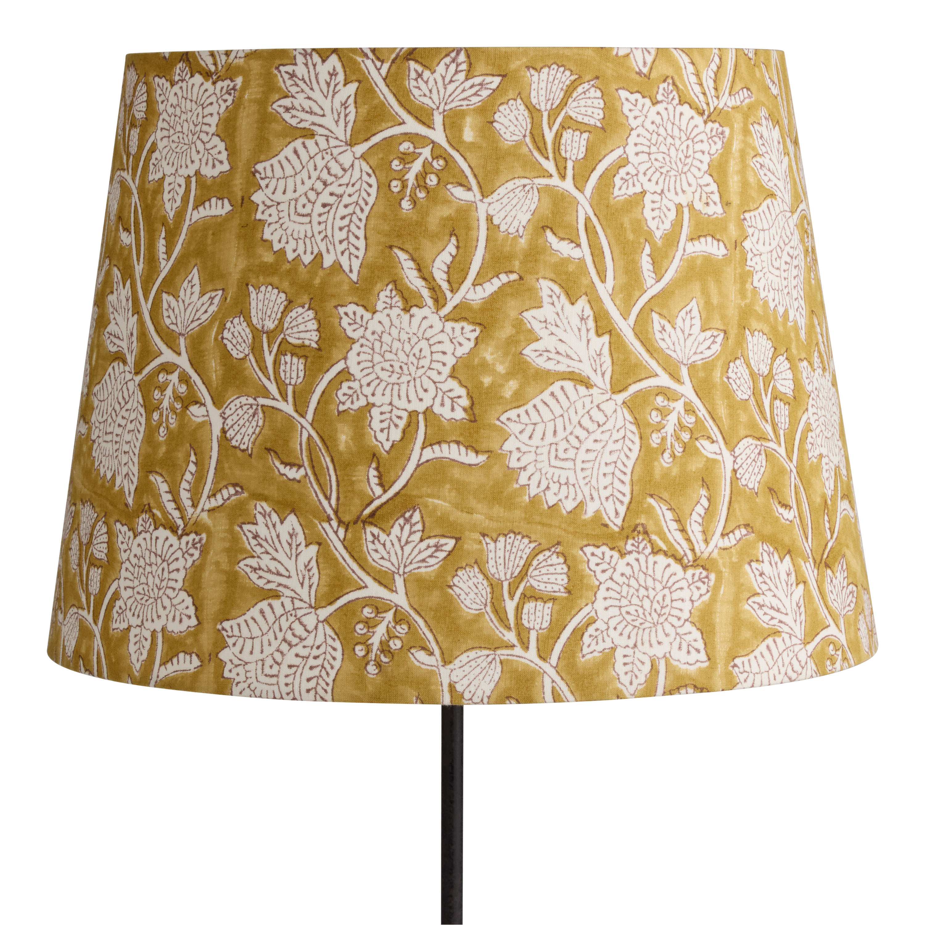 Amber Cotton Floral Pleated Block Print Table Lamp Shade | World Market