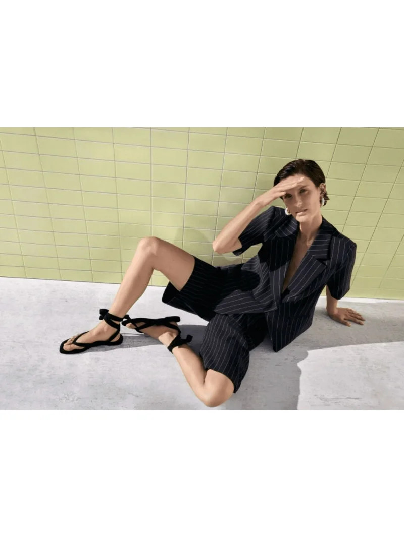 Scoop Women's Faux Suede Ankle Wrap Flat Sandals | Walmart (US)