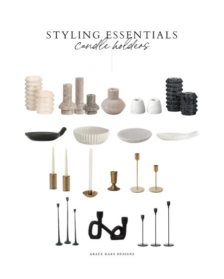styling decor essentials - candle holders
Taper candle holders + candle bowls 

taper candles. Taper candle holder. Candlesticks. Candle bowl. Travertine candle holder. Marble candle holder. Black candle holder. Brass candle holder home decor. Shelf decor amazon home decor founditonamazon 

#LTKhome #LTKFind #LTKunder50