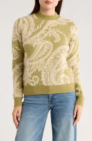 DR2 by Daniel Rainn Yummy Eyelash Crewneck Sweater in Olive at Nordstrom Rack, Size X-Small | Nordstrom Rack