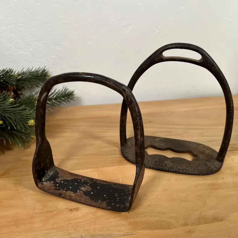 Set of 2 Antique Cast Iron Stirrups – Jack Palance Estate - Etsy | Etsy (Global)