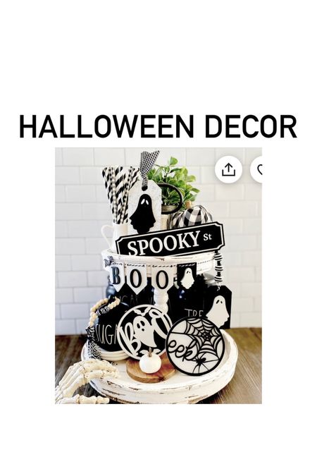 Halloween decor 
Halloween 
Tiered tray decor 


#LTKhome #LTKunder50 #LTKSeasonal