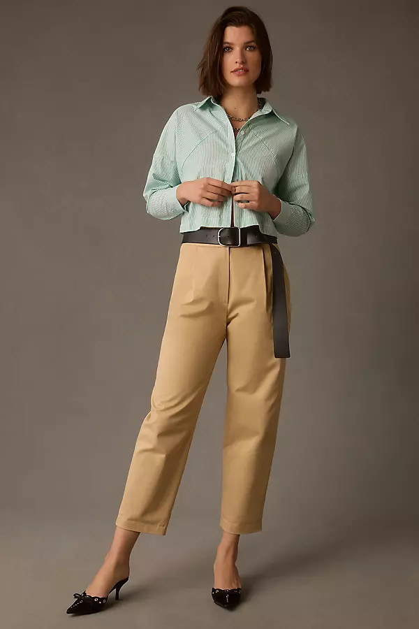 Maeve Cropped Buttondown Shirt | Anthropologie (US)