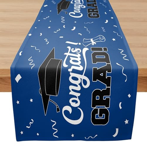 Class of 2026 Graduation Table Runner - Congrats Grad Decoration for Home Classroom Dinning Kitchen Table - Graduation Party Celebration Supplies(Blue) - A04 | Amazon (US)