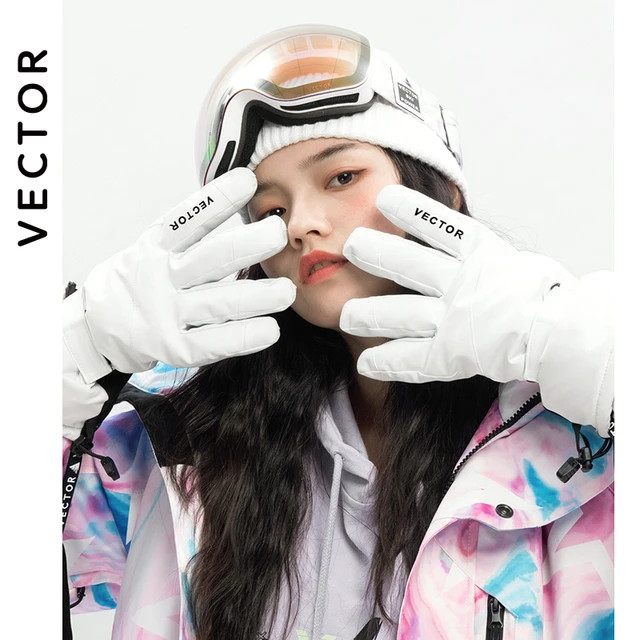 Luvas Vetorial De Esqui, Luvas Femininas Quentes À Prova D'água Para Inverno, Esqui, Snowboard,... | Aliexpress BR (BR)
