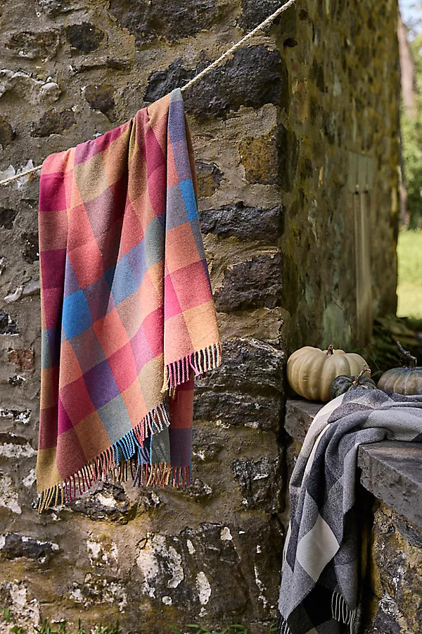 Sunset Check Merino Wool Throw | Anthropologie (US)