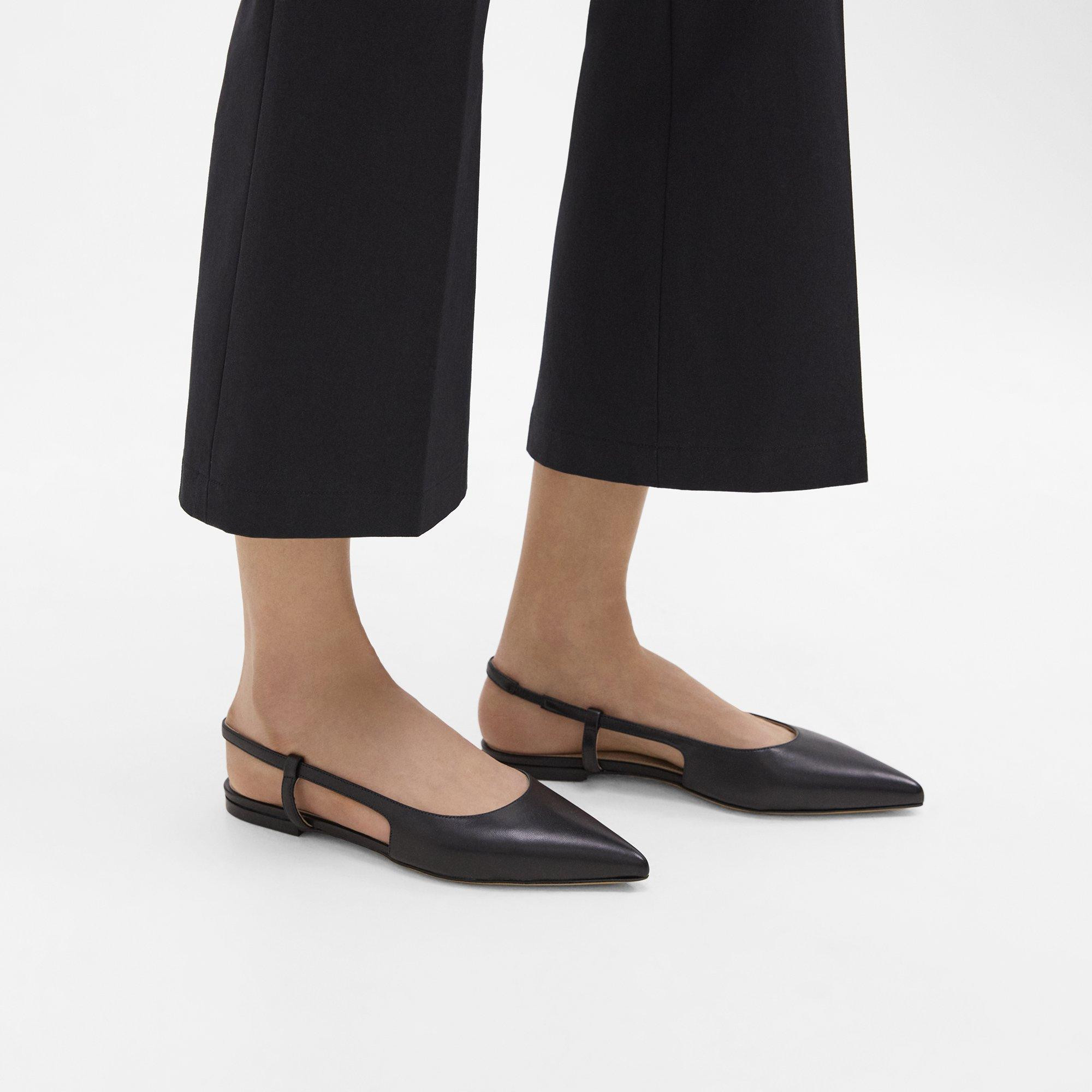 Slingback Flat in Leather | Theory