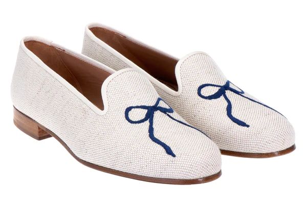 Carly A. Riordan Bow Slipper in Flax | Over The Moon
