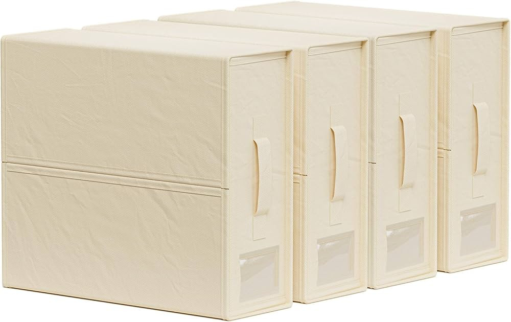 SheetCube 4 Pack Bed Sheet Organizers and Storage, Foldable Bedding Storage Box Container with Wi... | Amazon (US)