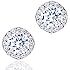 18k White Gold Plated Cubic Zirconia Cushion Shape Halo Stud Earrings (1.90 carats) by Orrous & C... | Amazon (US)