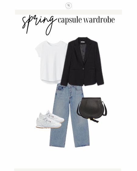 Black blazer outfit idea

The Spring Capsule Wardorbe is here! 18 pieces to make getting dressed easy, decrease decision fatigue and reduce your mental load this spring. All at a modest price point with all items including trench under $150.

1. Basic white tshirt
2. Cashmere sweater
3. Striped sweater
4. White button down
5. Black denim
6. Cream pants (not shown but linked)
7. Wide leg denim
8. Black blazer
9. Trench coat
10. Black mules
11. Cognac sandals
12. Black sling backs
13. Sneakers
14. Chain necklace
15. Black purse 
16. Black crossbody (not shown)
17. Cognac tote
18. Sunglasses

spring outfits, spring capsule, what to wear for spring, spring outfits for women, travel spring outfits, spring essentials, sprint closet essentials, spring wardrobe essentials

#LTKSeasonal #LTKSpringSale