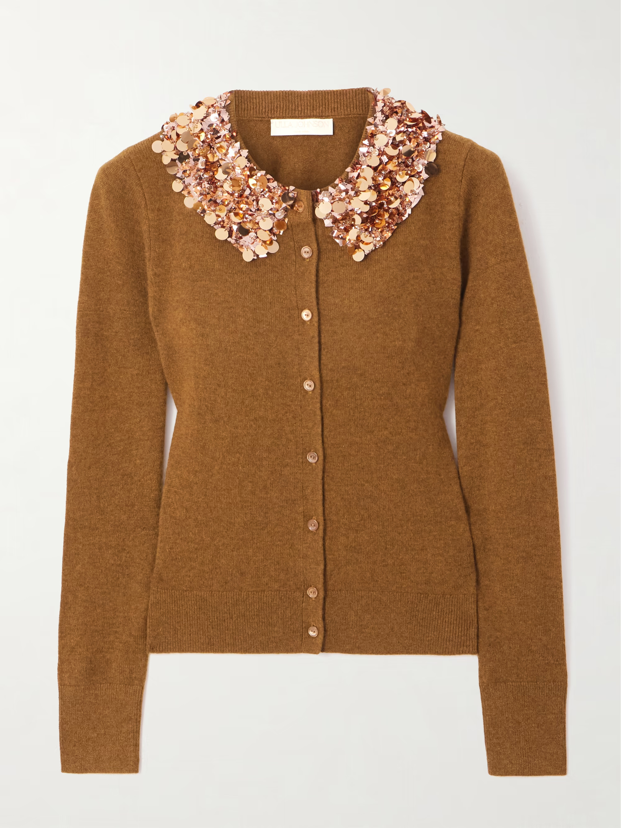 ULLA JOHNSON Margaux sequin-embellished cashmere cardigan | NET-A-PORTER (US)