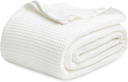 Bedsure 100% Cotton Blankets King Size for Bed - 405GSM Waffle Weave Blankets for Summer, Cozy an... | Amazon (US)