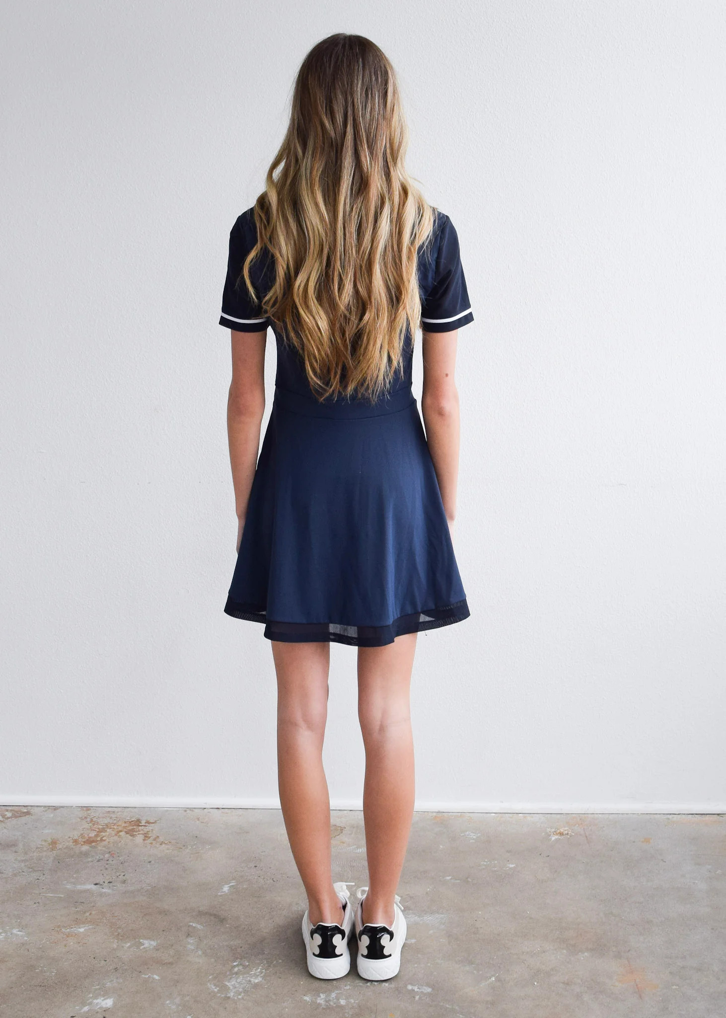 Never A Wallflower Club | Henley Button Dress - Navy | Never A Wallflower