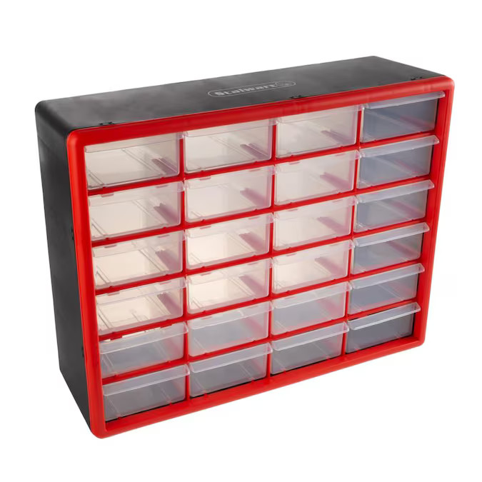 Fleming Supply 24 Drawer Storage Cabinet- Compartment Plastic Organizer- Desktop or Wall Mount Co... | Lowe's