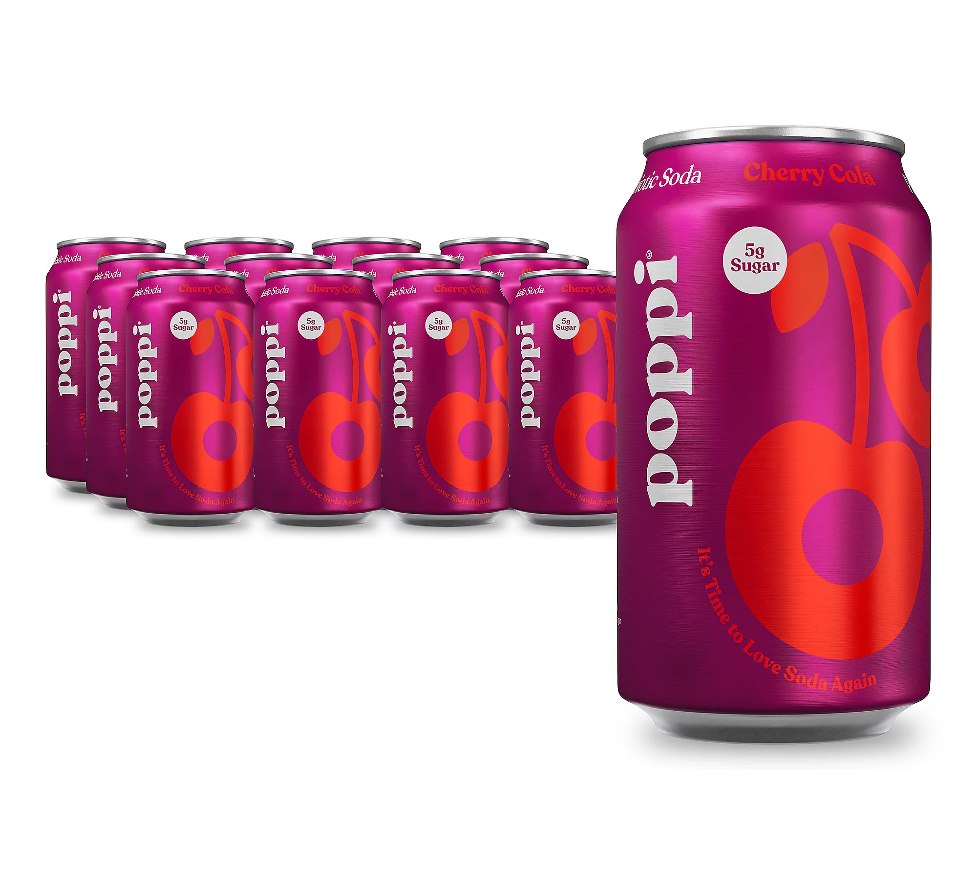 Poppi (12) 12oz Cans Prebiotic Soda - Cherry Co la | QVC