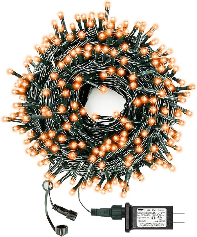 Decute 108ft 300LED Orange Halloween String Lights Outdoor Indoor Decorations UL Certified with E... | Amazon (US)