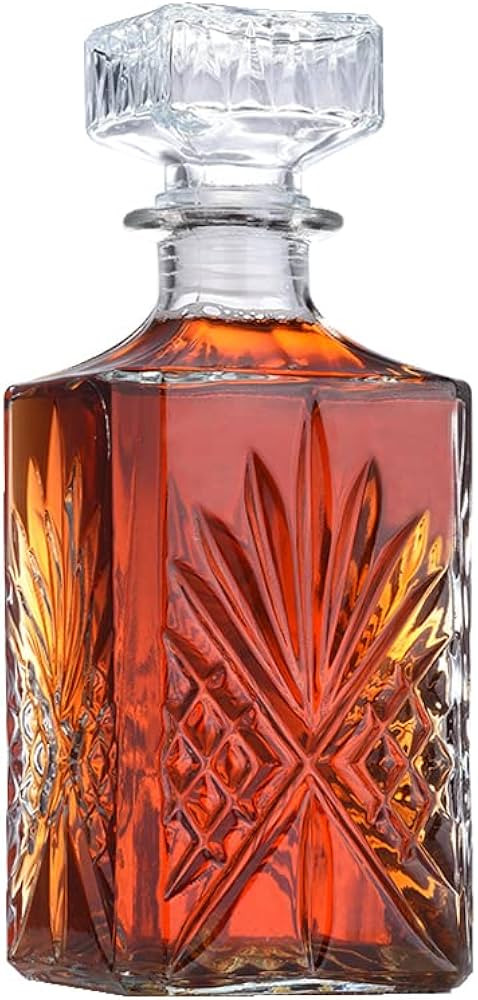 Hopourney Glass Whiskey Decanter & Liquor Decanter 750ML- Glass Decanter for Alcohol Bourbon Scot... | Amazon (US)