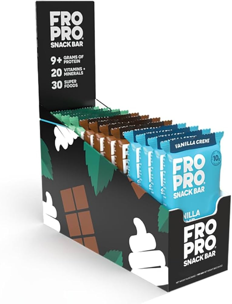 FROPRO Plant Protein Snack Bars - Plant powered peanut butter protein bars. All-Natural, Gluten-F... | Amazon (US)