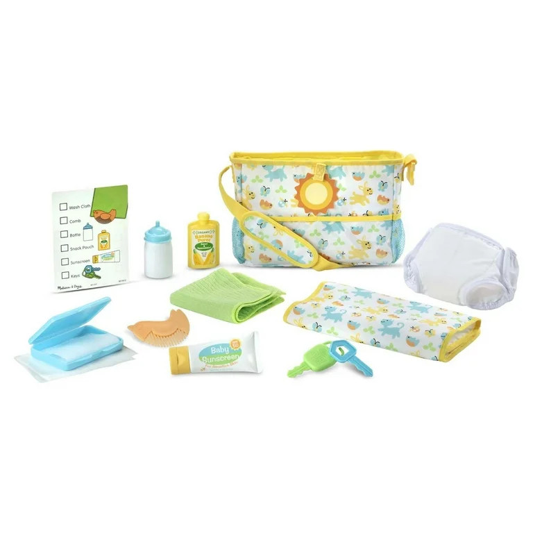 Melissa & Doug Mine To Love Travel Time Play Set for Dolls (Diaper Bag, Bottle, Sunscreen, More, ... | Walmart (US)