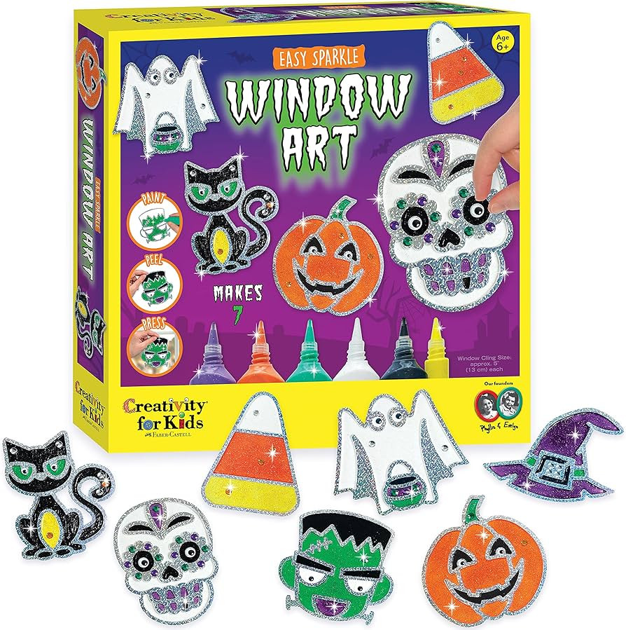 Creativity for Kids Halloween Window Art Kit | Create 7 Spooky Suncatchers with Paint, Rhinestone... | Amazon (US)
