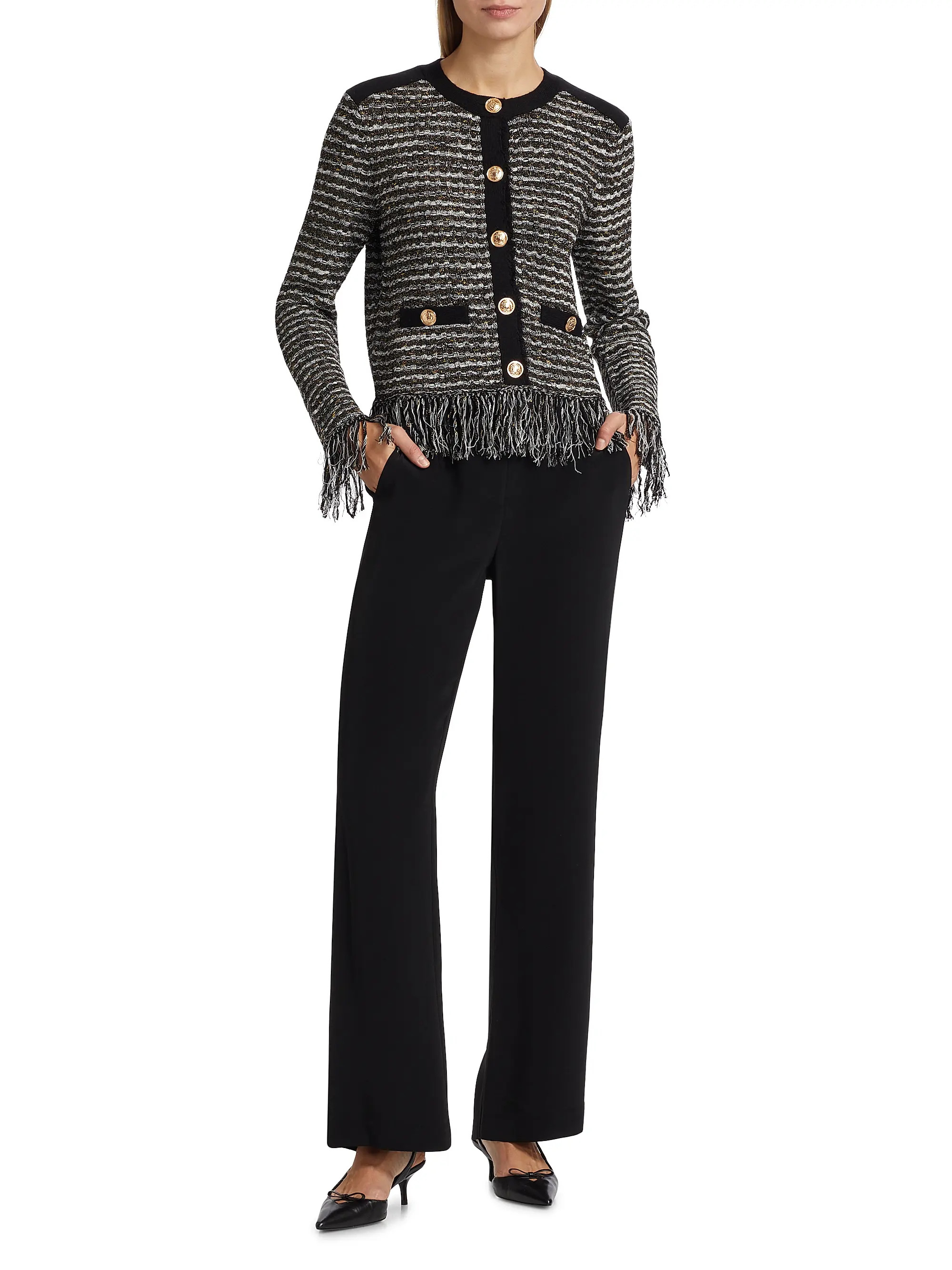 Shop Milly Fringe Tweed Jacket | Saks Fifth Avenue | Saks Fifth Avenue