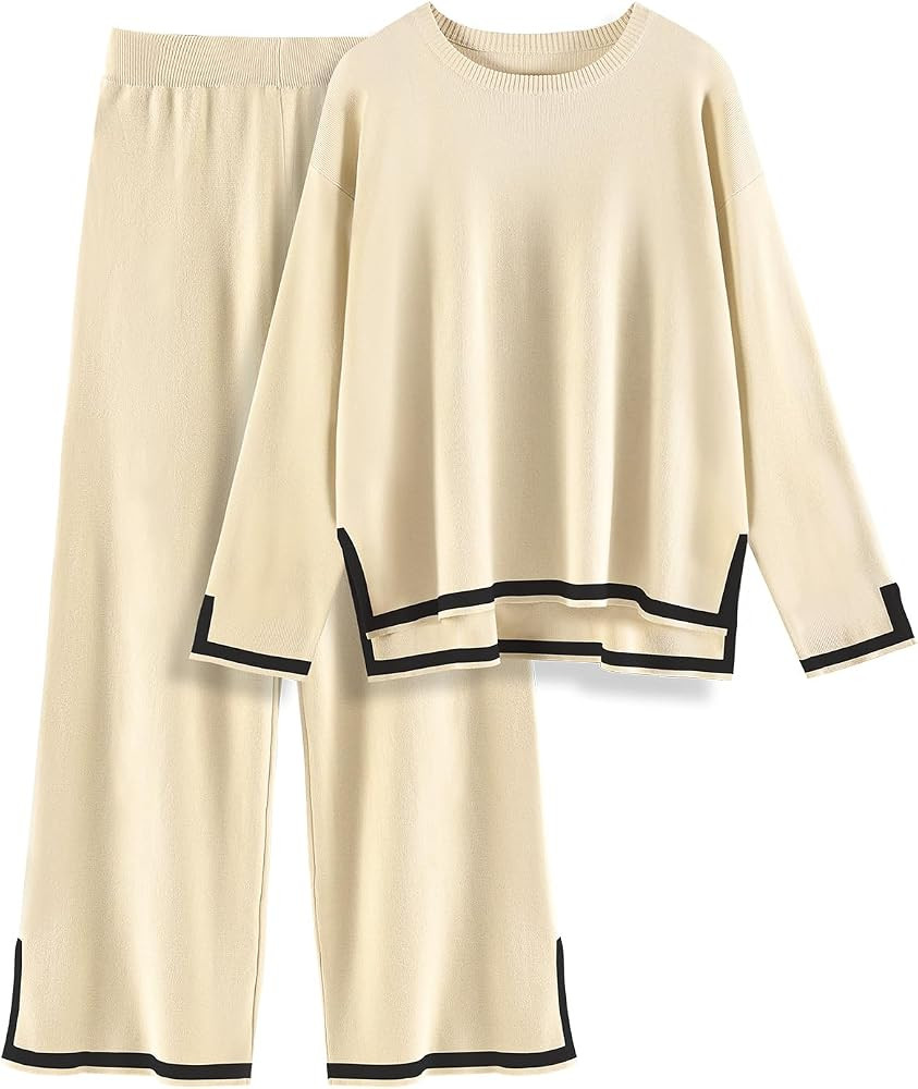Yuson Girl Tuta Donna Elegante Completo 2 Pezzi Complete Tailleur in Maglia Maniche Lunghe Pullov... | Amazon (IT)