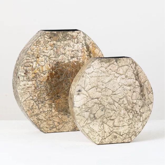 Sullivans Set of 2 Mosaic Vase 15"H & 12"H Gold | Target