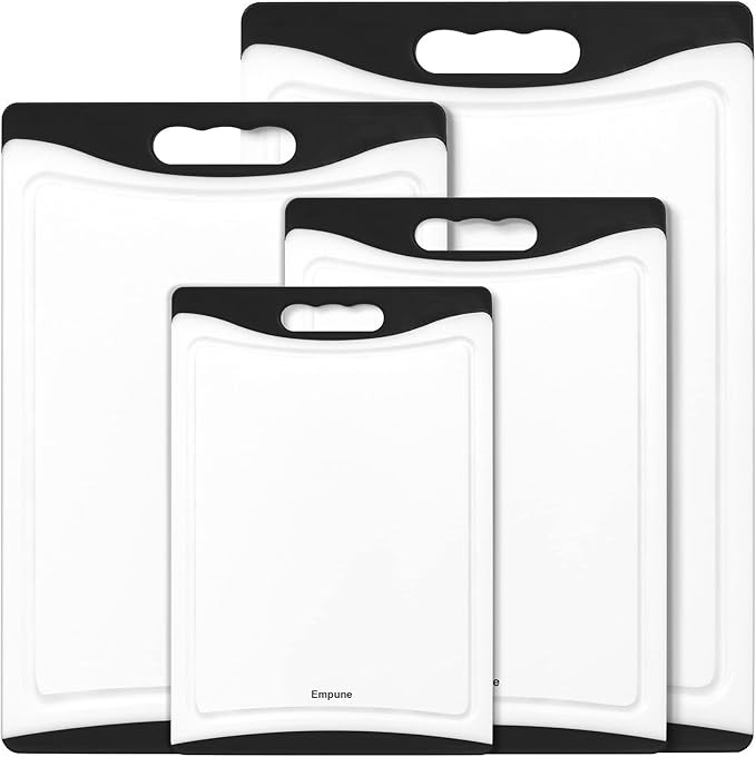 Extra Large Cutting Boards, Plastic for Kitchen (Set of 4) Dishwasher Chopping Board with Juice G... | Amazon (US)