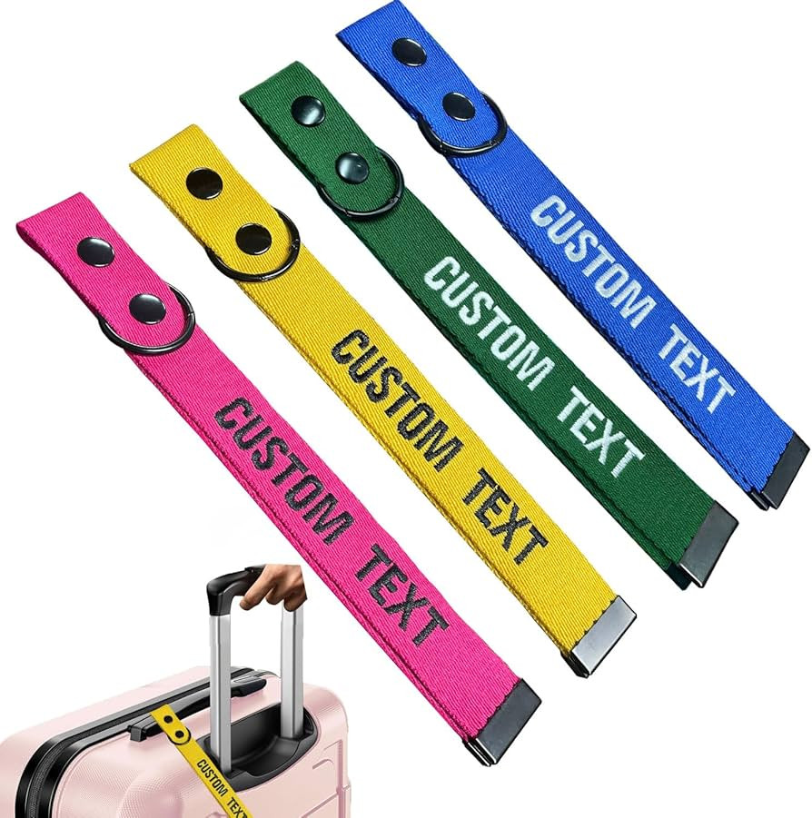 QJS PATCH Custom Luggage Tags - Customize with Your Text,Personlized Name ID Suitcase Tag Labels ... | Amazon (US)