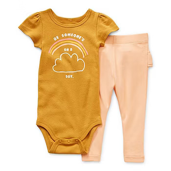 Okie Dokie Baby Girls 2-pc. Bodysuit Set, Color: Venetian Gold - JCPenney | JCPenney