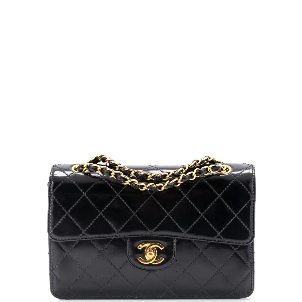 Vintage Classic Single Flap Bag Quilted Patent Small | Rebag