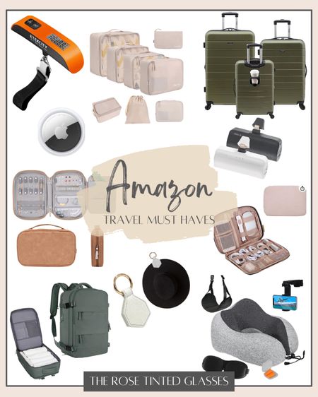 Amazon travel must have essentials!! 

-Portable Suitcase Scale
-Packing Cubes (LIFE CHANGING!!)
-Apple AirTags to track luggage
-Wrangle luggage set with cup holder and USB port to charge devices
-Travel Jewelry organizer 
-Small Portable phone battery bank
-Travel Cord/Tech organizer
-Travel Tech/Carry in backpack (so many compartments 🙌🏼)
-magnetic hat holder (for all my hat girlies!!)
-Neck Pillow, Eye Mask, Ear plugs, foot Sling, Phone Holder combo for overnight or long haul flights!! 

#LTKxPrimeDay #LTKFind #LTKtravel