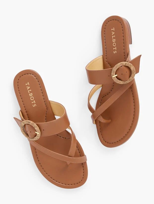 Gia Buckle Soft Nappa Leather Sandals | Talbots