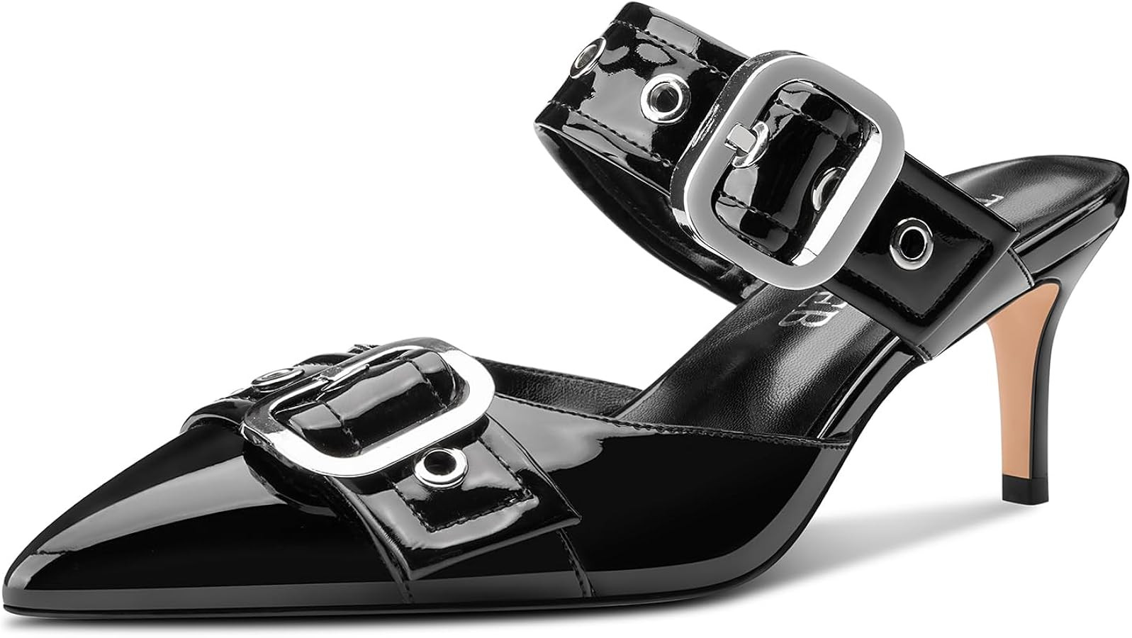 TNYNFBEB Womens Mid Heel Close Pointed Toe Pumps Mules Shoes Slingback Slip-on Buckle Prom Dress ... | Amazon (US)