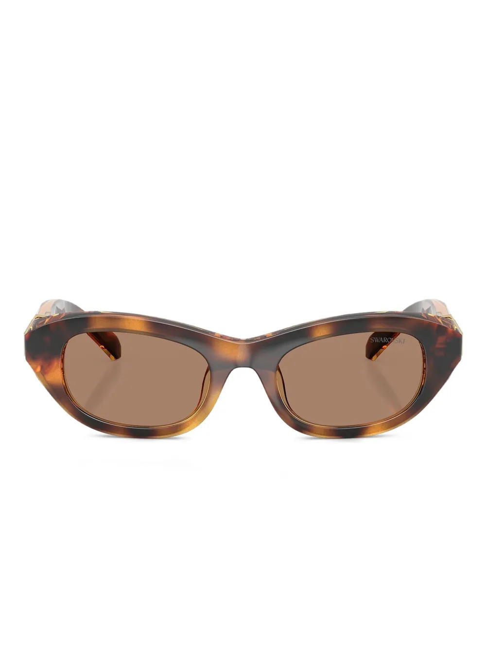 Swarovski Eyewear oval-frame tortoiseshell sunglasses - Brown | Farfetch Global