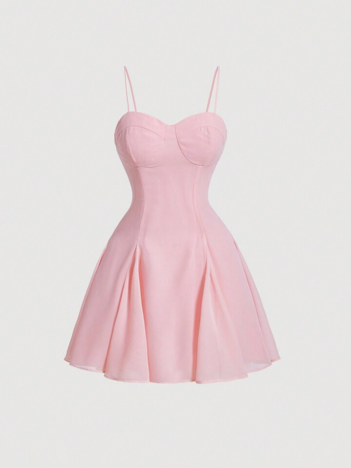 SHEIN MOD Solid Bustier Cami Dress | SHEIN
