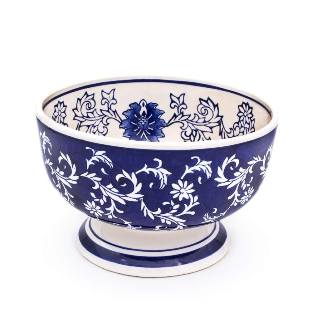 Blue Garden Large Lotus Footed Bow | Pier 1 Online