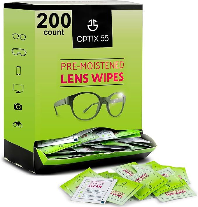 Eyeglass Cleaner Lens Wipes- 200 Pre-Moistened Individual Wrapped Eye Glasses Cleaning Wipes | Gl... | Amazon (US)