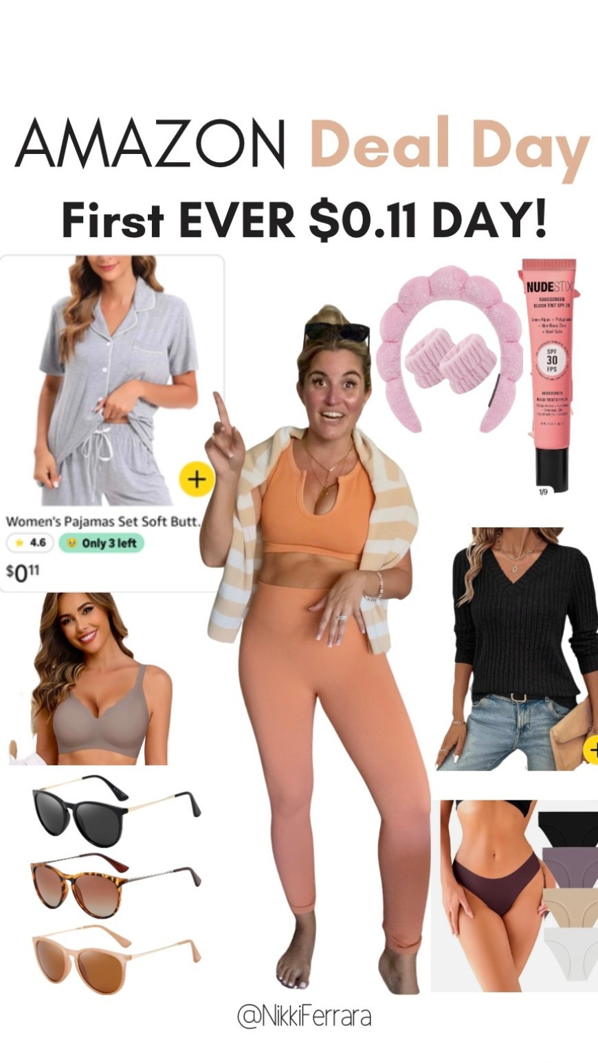 Insane AMAZON $0.11 DEALS💙⭐️TODAY ONLY Crazy deals from $0.11 to $5  on my favorite Outfits, Home, Beauty, Skincare & MORE!
I have all these products and swear by them, the bathmat, seamless undies,

#ad @amazon #amazonpartner  #founditonamazon @amazonfashion

✨SIZING✨Petite friendly I’m 5’2” 130lbs  small in everything. 4 in pants. Everything linked runs True to Size!

Amazon deals, Amazon must haves, Amazon deal say, found it on Amazon,  Indy pants, fall outfits Amazon Prime Day, Prime Day, Amazon 2 Piece Sets, two piece sets, Amazon sale, seamless underwear, bathroom mat, comforter set, butter yellow, stretchy pants, one piece swimsuit, Amazon deals, Prime Day Sale, Sale, 
Jumpsuit, Amazon big spring sale, basic tee, white tee, leggings, tummy control leggings, travel outfit, spring style, Undereye cream, under eye balm, clean beauty, new makeup, under eye patches, leggings, maternity leggings, comfy bra, seamless underwear, no wire bra, full coverage seamless underwear, Amazon underwear, leggings, blue light glasses, non prescription glasses, petite friendly jumpsuit, color block sweatshirt, look for less, loungewear,  travel outfit, winter outfit, sale alert, Amazon jeans, comfy jeans, travel outfit, loungewear, comfy outfit, casual outfits, work outfit, workwear, two piece set, 2 piece set, Amazon two piece set, Amazon lounge set 
#LTKsalealert #LTKtravel 

#LTKCyberWeek #LTKSaleAlert #LTKmomlife