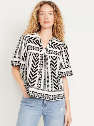 Split-Neck Textured Top | Old Navy (US)