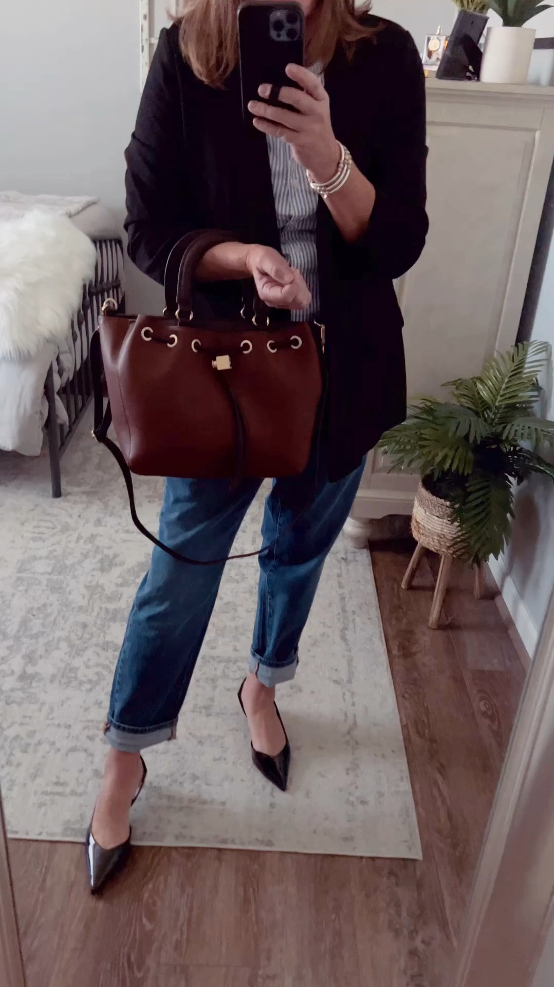 New Fall Arrivals at Walmart!! Loving the Time and Tru blazer styled with jeans, striped blue button down shirt, my favorite handbag and black sling back heels. More colors, fits tts 

#walmartpartner #walmartfashion @walmartfashion #walmart @walmart
Fall outfits, blazer outfits, handbags, fall shoes, fall handbags, jeans, business casual outfits, sale

#LTKSaleAlert #LTKFindsUnder50 #LTKStyleTip