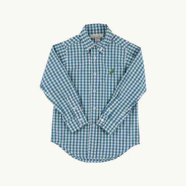 Dean's List Dress Shirt - Navy Grove Gingham with Worth Avenue White S | The Beaufort Bonnet Company