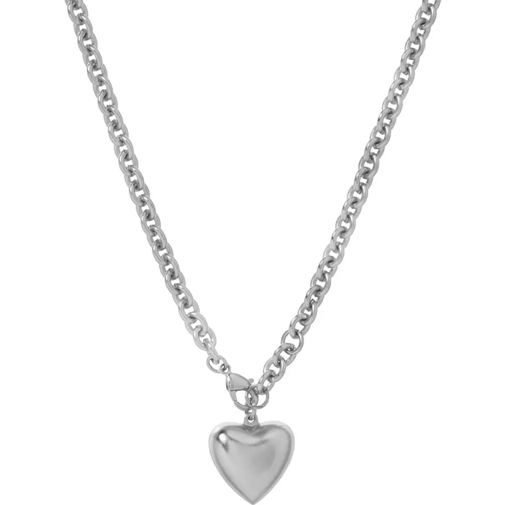 ROXANNE ASSOULIN Mini Puffy Heart Pendant Necklace in Silver at Nordstrom | Nordstrom