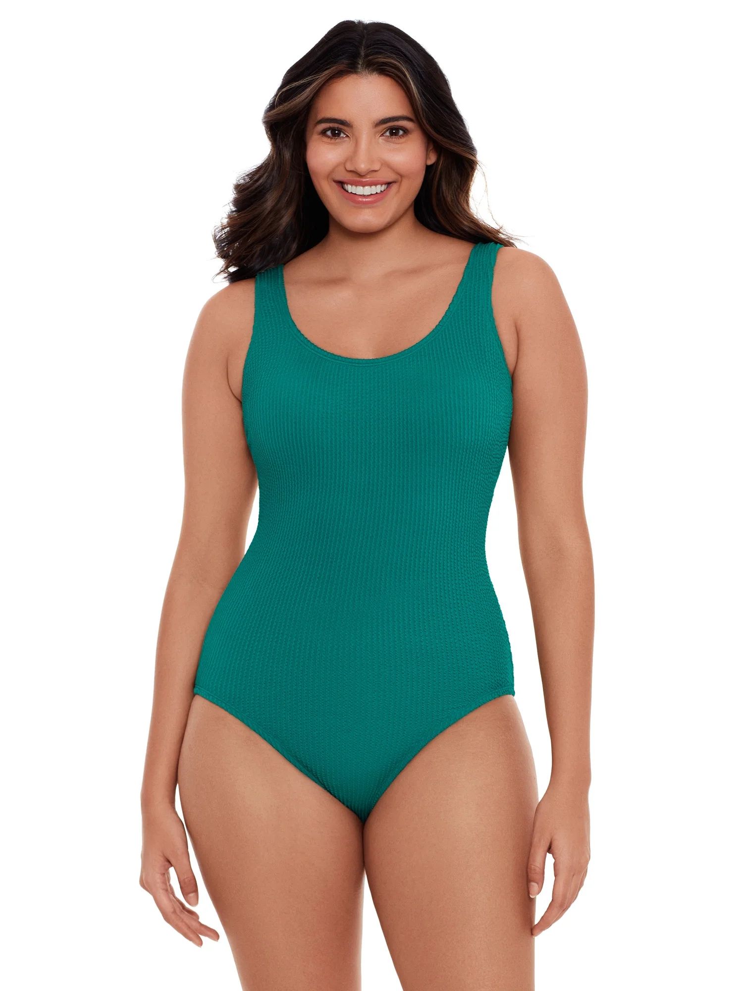 Time and Tru Women's and Plus Crinkle One Piece Swimsuit, Sizes XS-3X | Walmart (US)