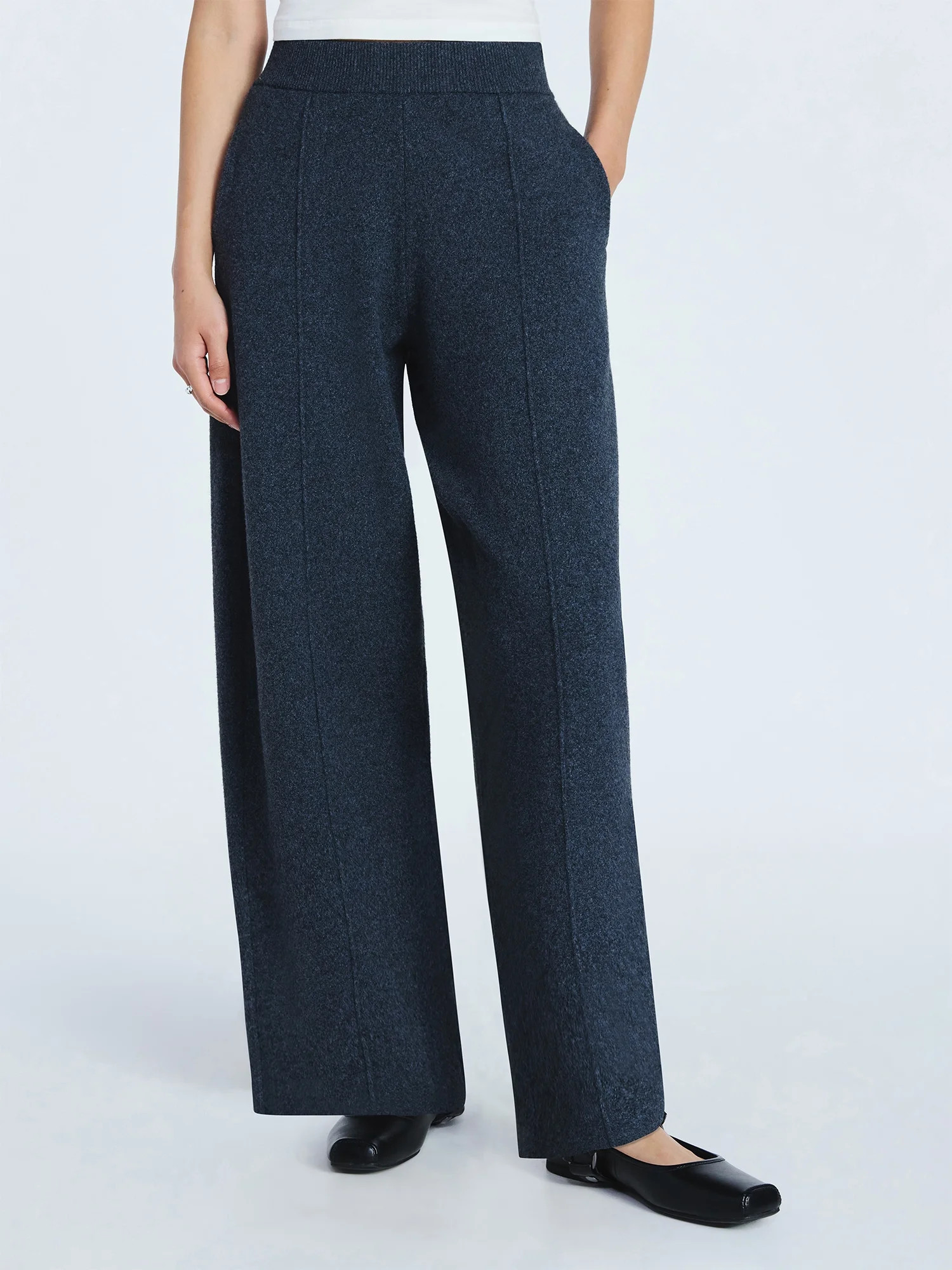 Scoop Women's Sweater Knit Barrel Pants, Sizes XS-XXL | Walmart (US)
